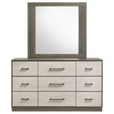 Fenwick 9-drawer Dresser with Mirror Grey Oak - Tampa Furniture Outlet