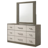 Fenwick 9-drawer Dresser with Mirror Grey Oak - Tampa Furniture Outlet