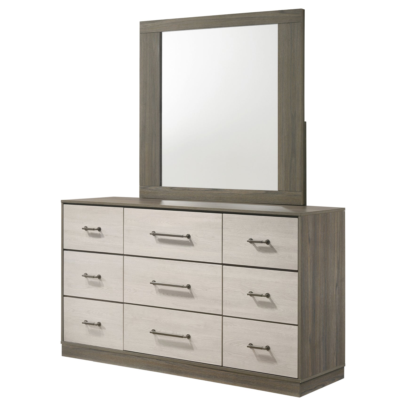 Fenwick 9-drawer Dresser with Mirror Grey Oak - Tampa Furniture Outlet
