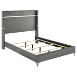 Lucia 4-piece Eastern King Bedroom Set Grey and Black - Tampa Furniture Outlet