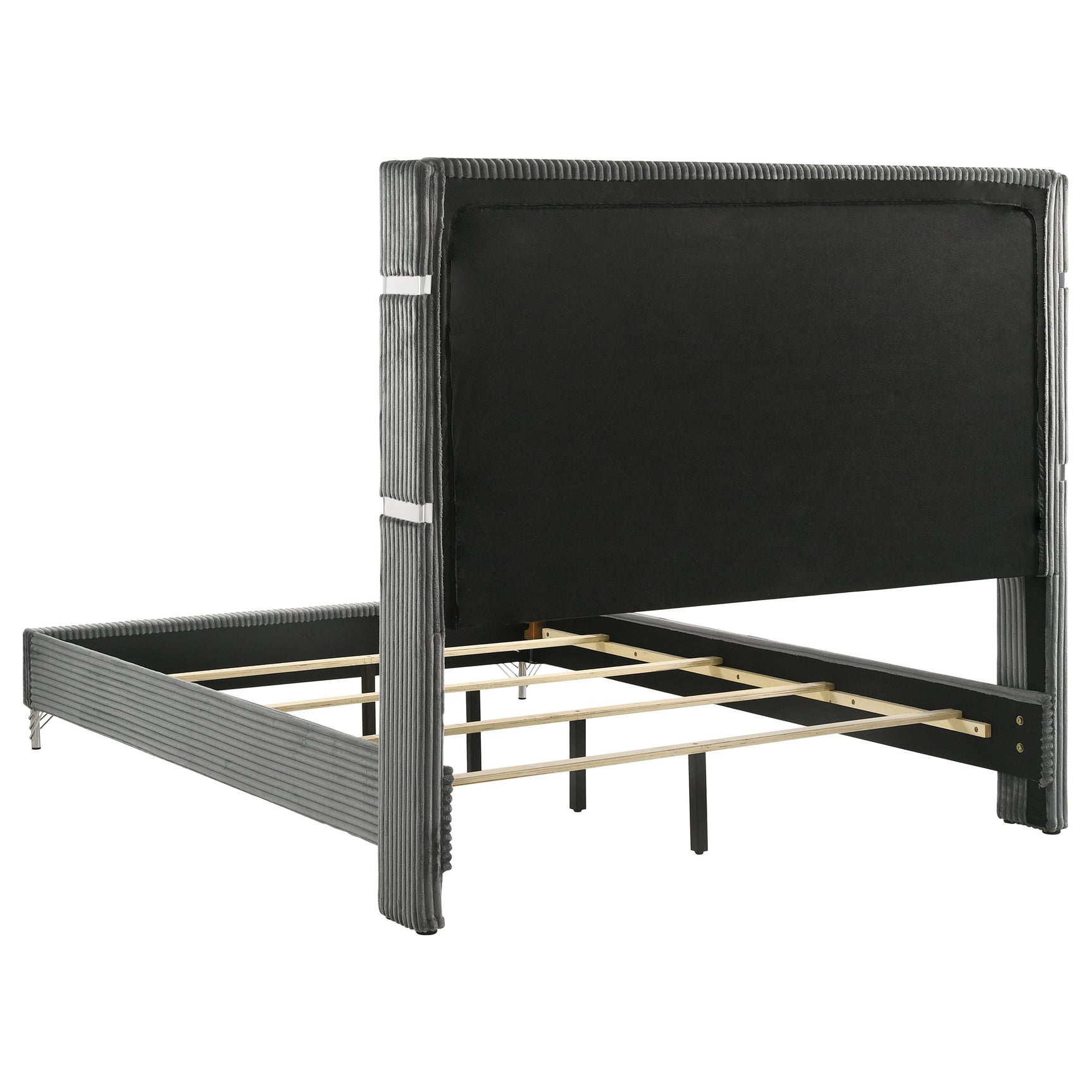 Lucia 4-piece Eastern King Bedroom Set Grey and Black - Tampa Furniture Outlet