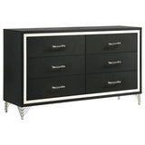 Lucia 4-piece Eastern King Bedroom Set Grey and Black - Tampa Furniture Outlet