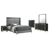 Lucia 5-piece Eastern King Bedroom Set Grey and Black - Tampa Furniture Outlet