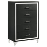 Lucia 5-piece Eastern King Bedroom Set Grey and Black - Tampa Furniture Outlet