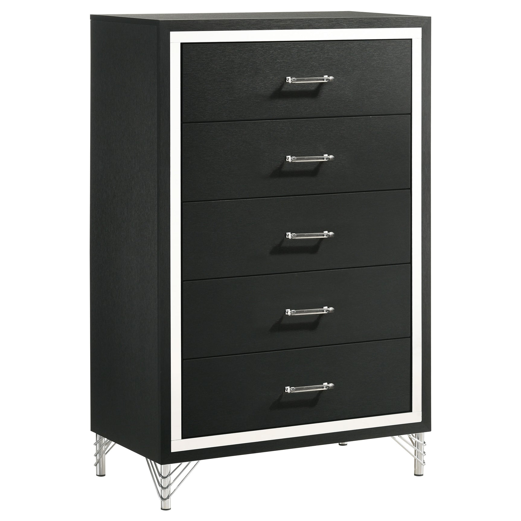 Lucia 5-piece Eastern King Bedroom Set Grey and Black - Tampa Furniture Outlet