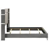 Lucia 61-inch Upholstered Queen Wingback Bed Grey - Tampa Furniture Outlet