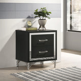 Lucia 2-drawer Nightstand Bedside Table Black - Tampa Furniture Outlet