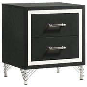 Tampa Furniture Outlet - Coaster - Lucia 2-drawer Nightstand Bedside Table Black - 224992