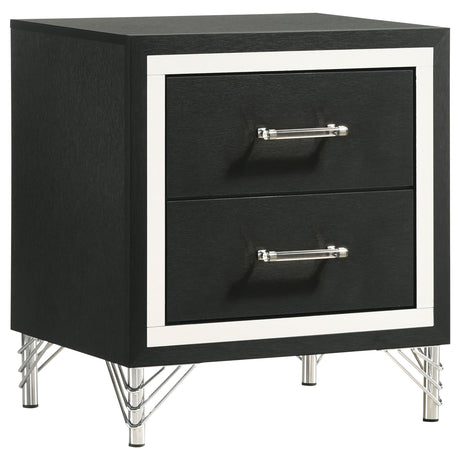 Tampa Furniture Outlet - Coaster - Lucia 2-drawer Nightstand Bedside Table Black - 224992