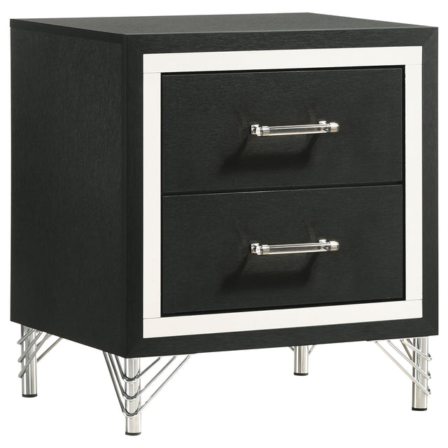 Tampa Furniture Outlet - Coaster - Lucia 2-drawer Nightstand Bedside Table Black - 224992