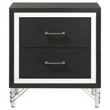 Lucia 2-drawer Nightstand Bedside Table Black - Tampa Furniture Outlet