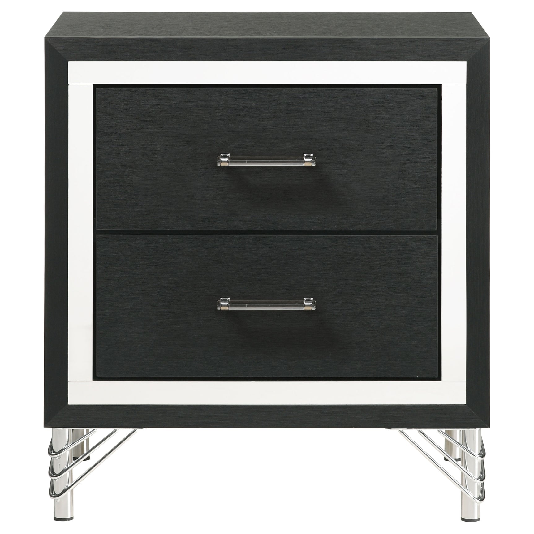 Lucia 2-drawer Nightstand Bedside Table Black - Tampa Furniture Outlet