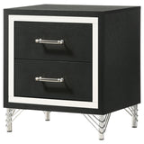 Lucia 2-drawer Nightstand Bedside Table Black - Tampa Furniture Outlet