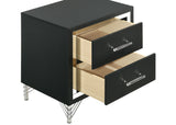Lucia 2-drawer Nightstand Bedside Table Black - Tampa Furniture Outlet