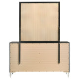 Lucia 6-drawer Dresser and Mirror Black - Tampa Furniture Outlet