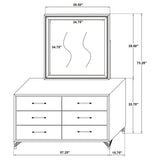 Lucia 6-drawer Dresser and Mirror Black - Tampa Furniture Outlet