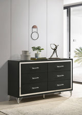Lucia 6-drawer Dresser Cabinet Black - Tampa Furniture Outlet