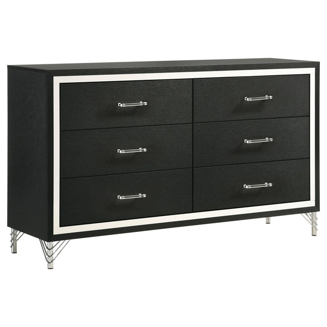 Tampa Furniture Outlet - Coaster - Lucia 6-drawer Dresser Cabinet Black - 224993
