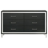 Lucia 6-drawer Dresser Cabinet Black - Tampa Furniture Outlet