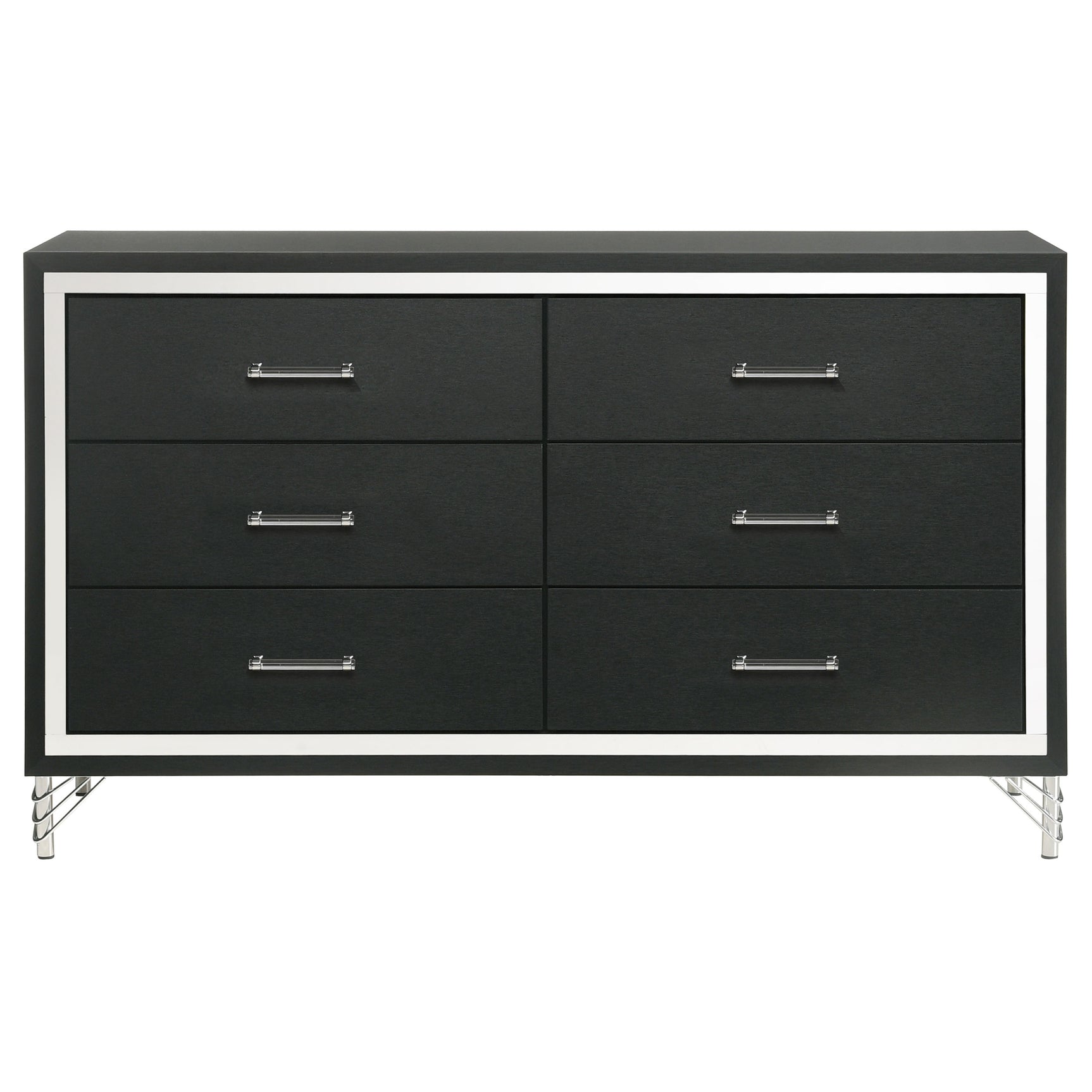 Lucia 6-drawer Dresser Cabinet Black - Tampa Furniture Outlet