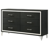Lucia 6-drawer Dresser Cabinet Black - Tampa Furniture Outlet