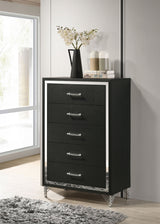 Lucia 5-drawer Bedroom Chest of Drawers Black - Tampa Furniture Outlet