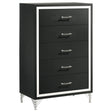 Tampa Furniture Outlet - Coaster - Lucia 5-drawer Bedroom Chest of Drawers Black - 224995