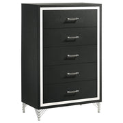 Tampa Furniture Outlet - Coaster - Lucia 5-drawer Bedroom Chest of Drawers Black - 224995