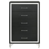 Lucia 5-drawer Bedroom Chest of Drawers Black - Tampa Furniture Outlet
