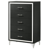 Lucia 5-drawer Bedroom Chest of Drawers Black - Tampa Furniture Outlet