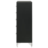 Lucia 5-drawer Bedroom Chest of Drawers Black - Tampa Furniture Outlet