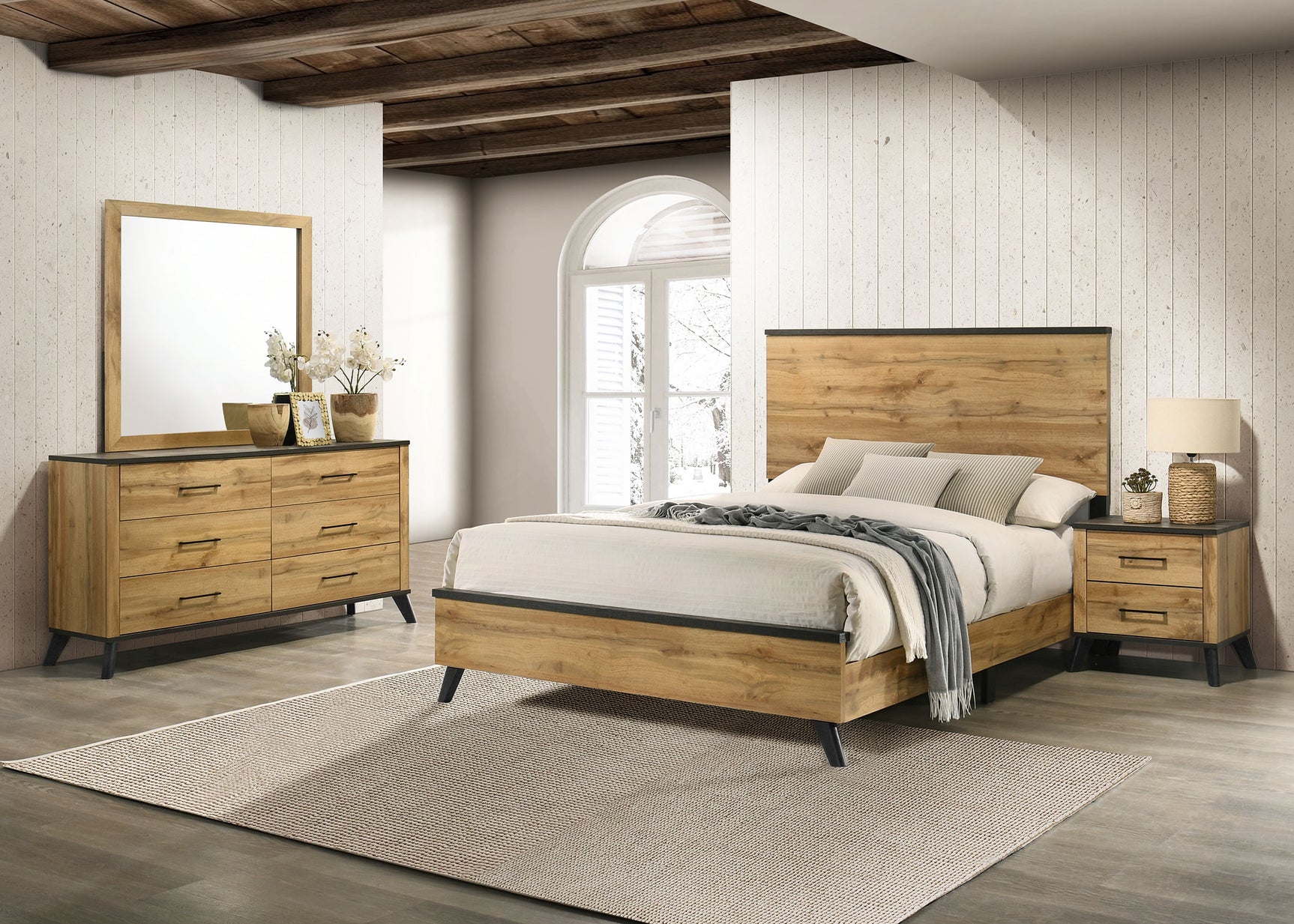 Tampa Furniture Outlet - Coaster - Kaywood 4-piece Queen Bedroom Set Natural Pine - 225001Q-S4
