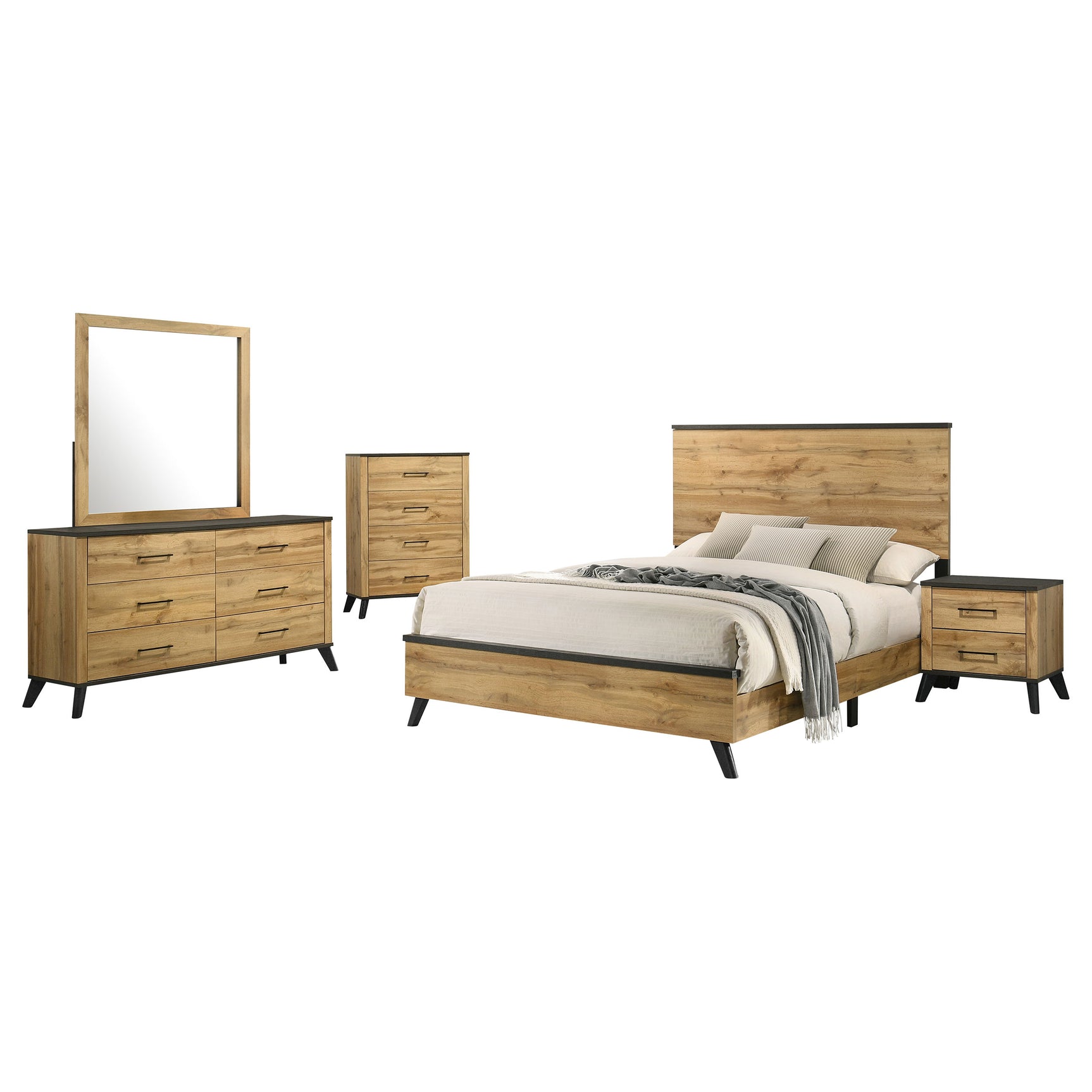 Kaywood 5-piece Queen Bedroom Set Natural Pine - Tampa Furniture Outlet