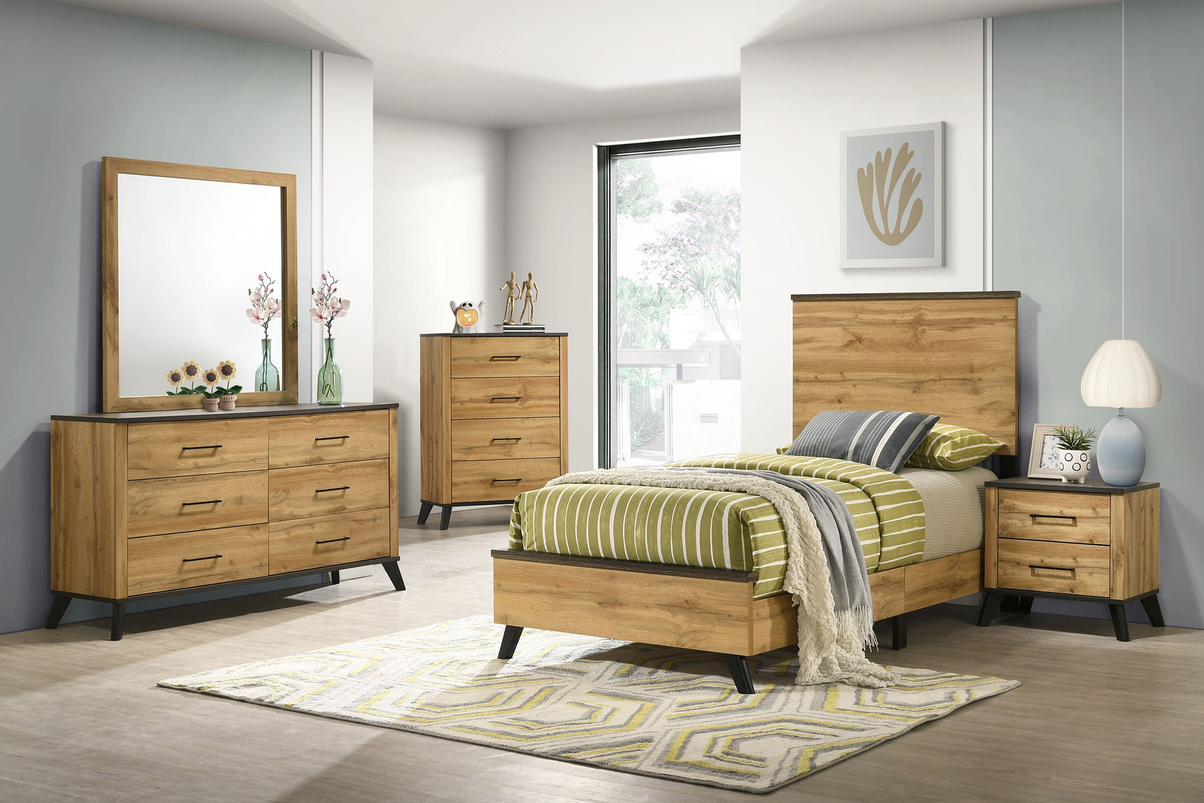Kaywood 52-inch Twin Panel Bed Natural Pine - Tampa Furniture Outlet