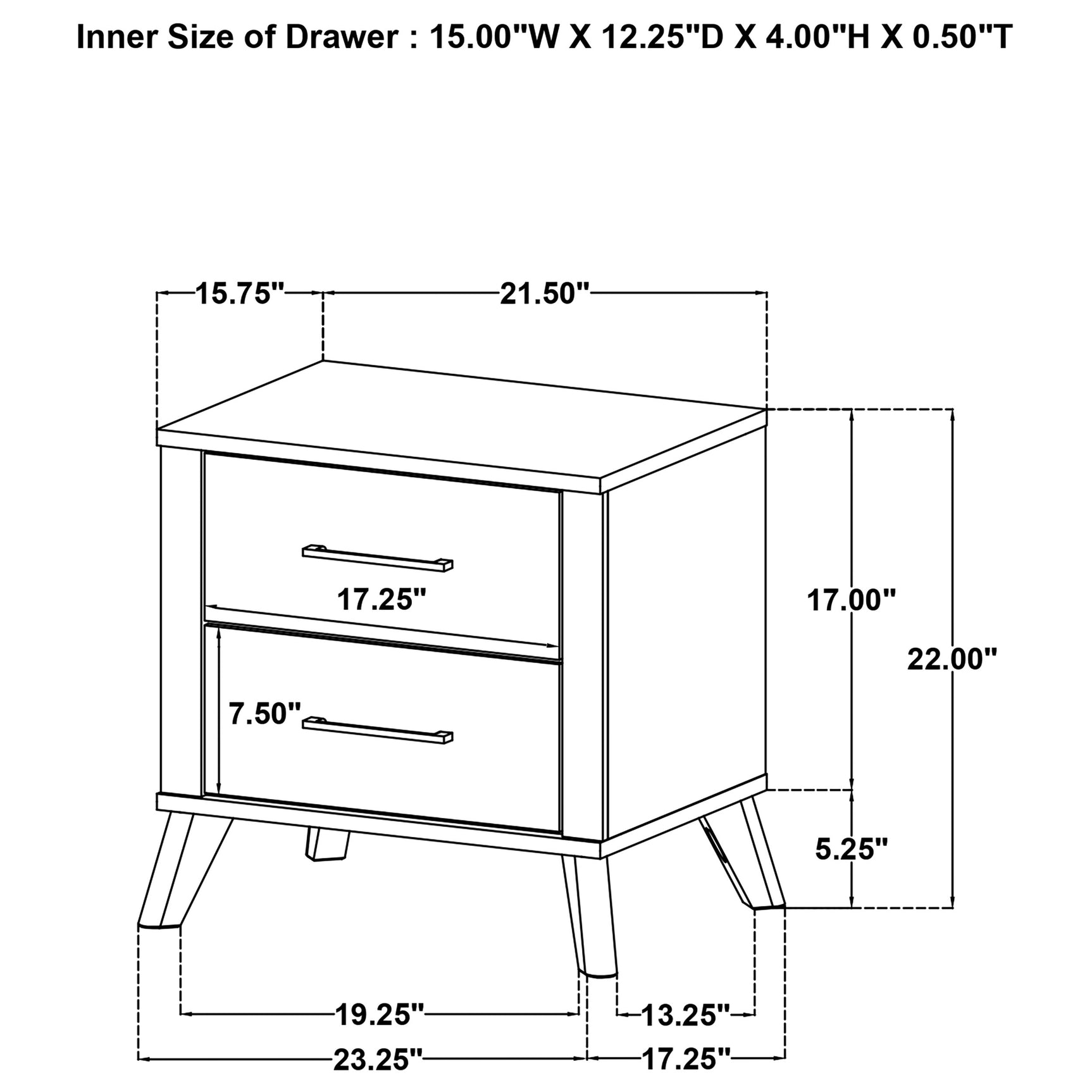 Kaywood 2-drawer Nightstand Bedside Table Natural Pine - Tampa Furniture Outlet