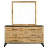 Kaywood 6-drawer Dresser and Mirror Natural Pine - Tampa Furniture Outlet