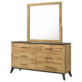 Kaywood 6-drawer Dresser and Mirror Natural Pine - Tampa Furniture Outlet