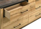Kaywood 6-drawer Dresser and Mirror Natural Pine - Tampa Furniture Outlet