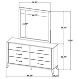 Kaywood 6-drawer Dresser and Mirror Natural Pine - Tampa Furniture Outlet