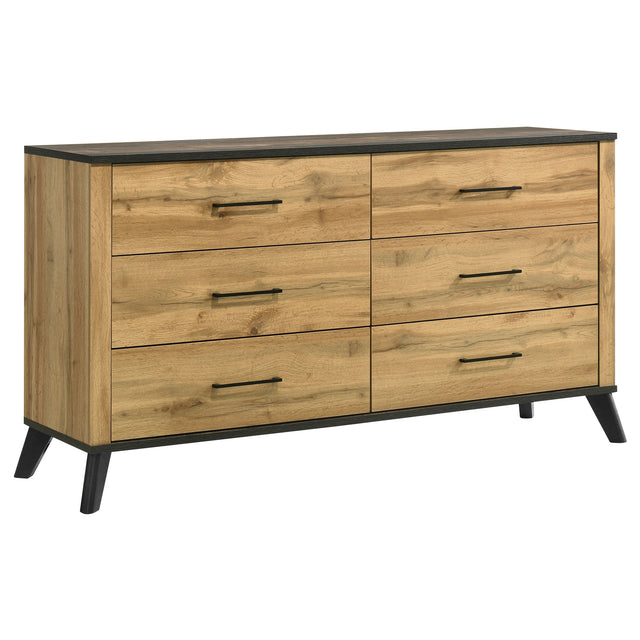 Tampa Furniture Outlet - Coaster - Kaywood 6-drawer Dresser Cabinet Natural Pine - 225003
