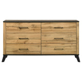 Kaywood 6-drawer Dresser Cabinet Natural Pine - Tampa Furniture Outlet