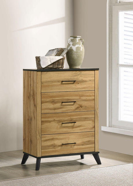 Kaywood 4-drawer Bedroom Chest of Drawers Natural Pine - Tampa Furniture Outlet