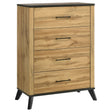 Tampa Furniture Outlet - Coaster - Kaywood 4-drawer Bedroom Chest of Drawers Natural Pine - 225005