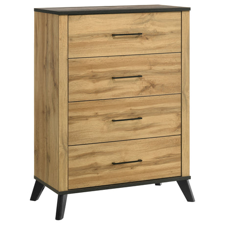 Tampa Furniture Outlet - Coaster - Kaywood 4-drawer Bedroom Chest of Drawers Natural Pine - 225005