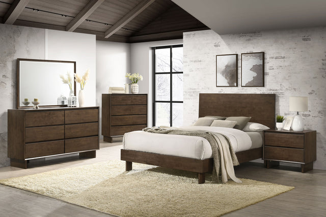 Tampa Furniture Outlet - Coaster - Glenwood 5-piece Eastern King Bedroom Set Warm Brown - 225011KE-S5