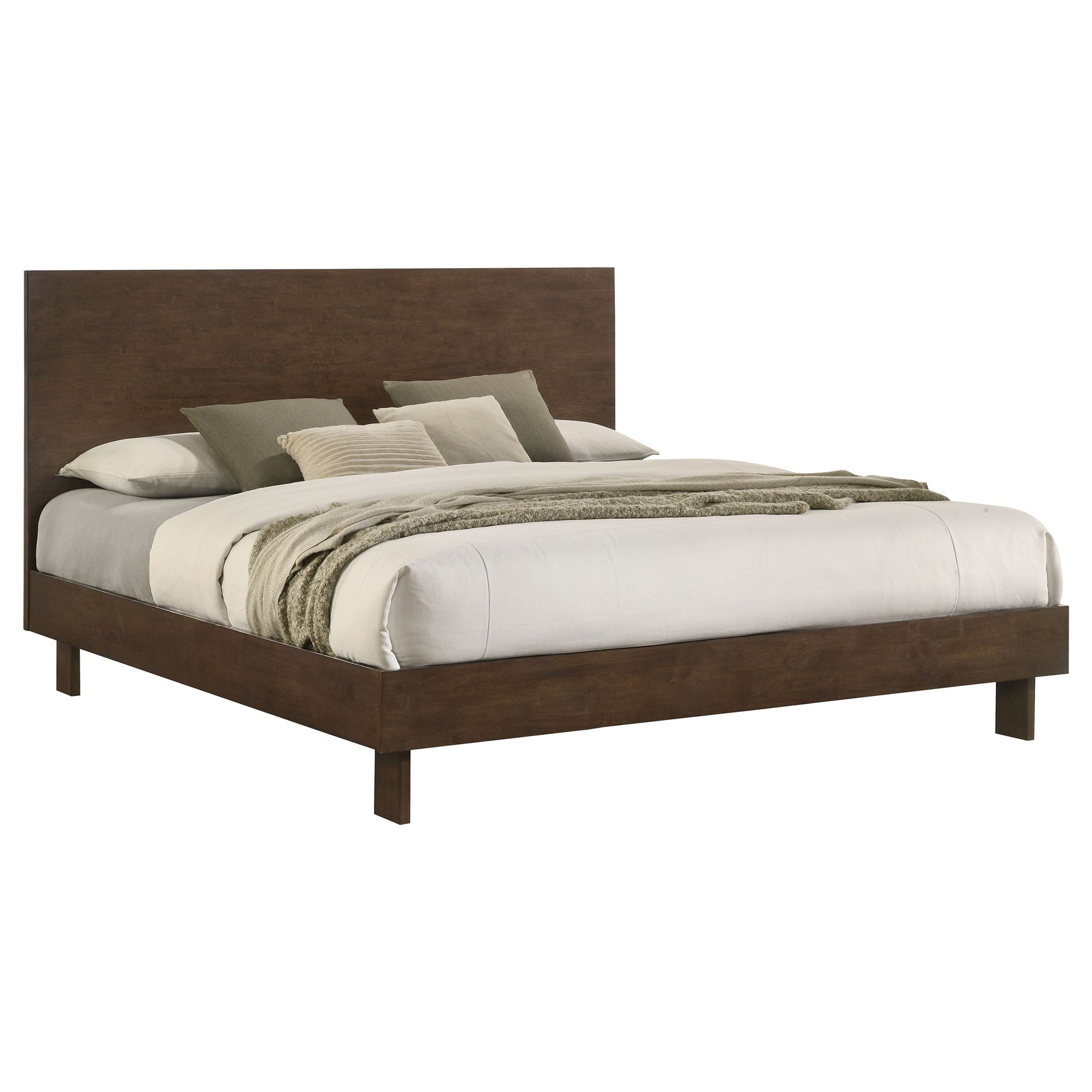 Glenwood 48-inch Eastern King Platform Panel Bed Warm Brown - Tampa Furniture Outlet
