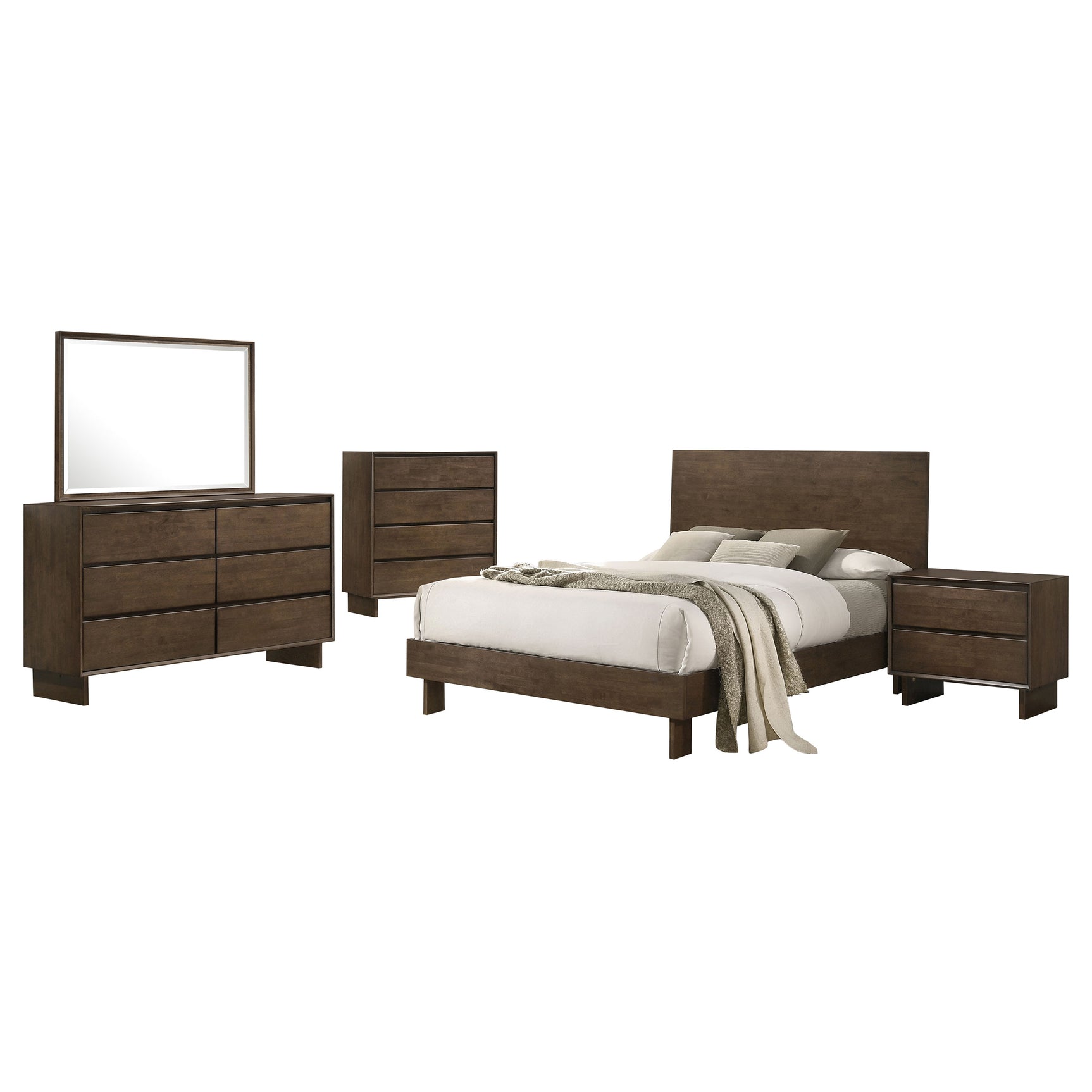 Glenwood 5-piece Queen Bedroom Set Warm Brown - Tampa Furniture Outlet
