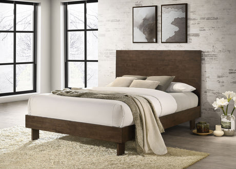 Glenwood 48-inch Queen Platform Panel Bed Warm Brown - Tampa Furniture Outlet