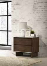 Glenwood 2-drawer Nightstand Bedside Table Warm Brown - Tampa Furniture Outlet