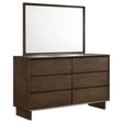 Tampa Furniture Outlet - Coaster - Glenwood 6-drawer Dresser and Mirror Warm Brown - 225013M